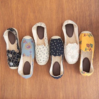 品牌人氣商品-日本布刺繡提花草編鞋